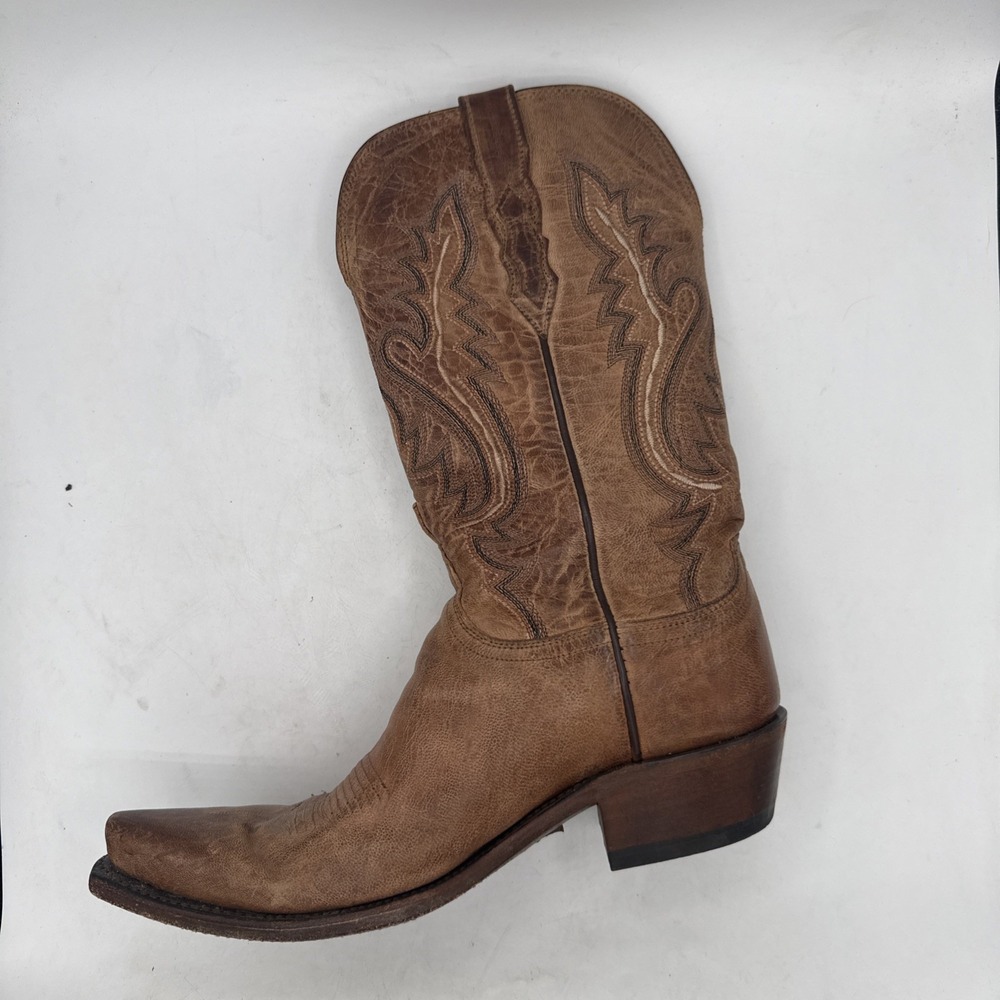 Lucchese Cassidy Boots Women 10B M4999 Brown Goat Leather Snip Toe Cowboy Boots - Picture 3 of 13